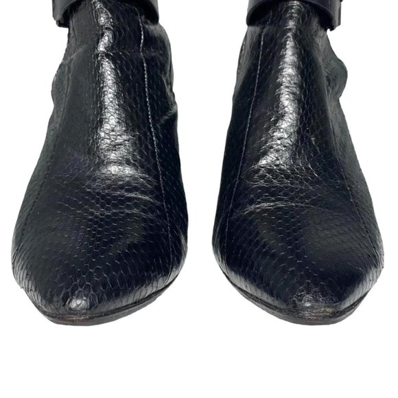 10 CROSBY DEREK LAM Vera Bootie in Black Matte Snake - Picture 6 of 10